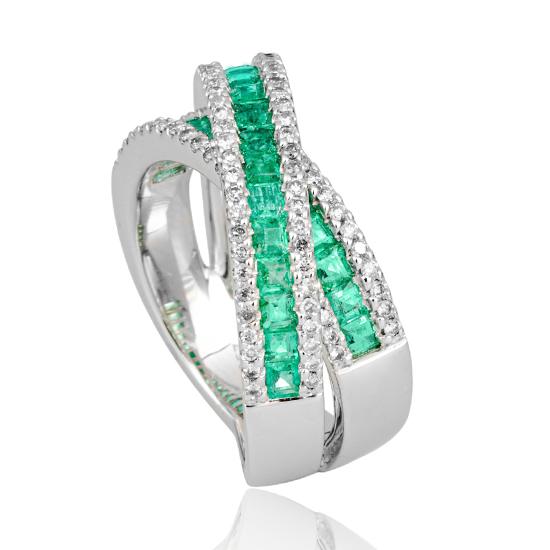 Hersteller-Originalaufnahme: RING - E.SMARAGD/Brill. 0,583 Ct. H/si; abgebildete Ausführung 41836460-24-30-1-0-48