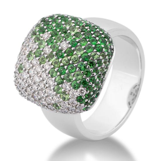 Hersteller-Originalaufnahme: RING - TSAVORITE HELL DE 5/Brill. 1,091 Ct. G/if; abgebildete Ausführung 41036790-4P-283-8-0-48