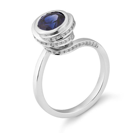 Hersteller-Originalaufnahme: RING - E. SAFIR 1. Qualität /Brill. 0,288 Ct. H/si; abgebildete Ausführung 41055200-34-139-1-0-48