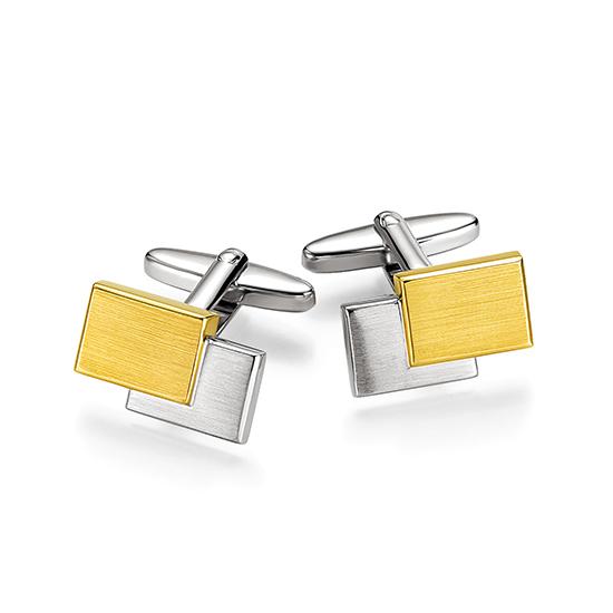 Manschettenknöpfe 84000730 – Beispielausführung: Zweifarbig (Gelb/Weiß) 585/- Gold