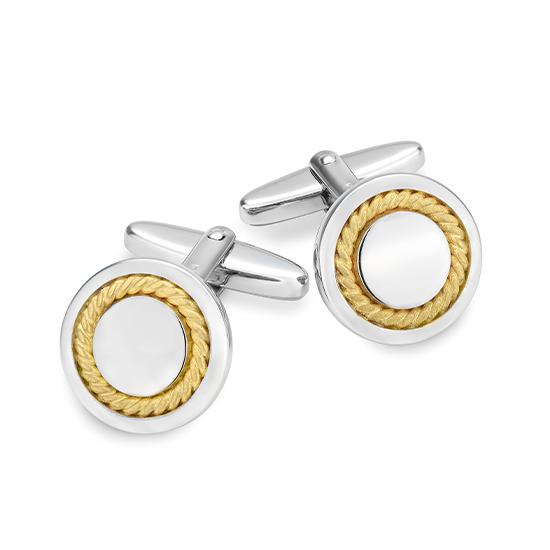 Manschettenknöpfe 84000820 – Beispielausführung: Zweifarbig (Gelb/Weiß) 925/- Silber