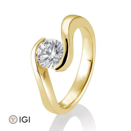 Ring Schwung 0,80-1,50 ct., Originalaufnahme einer Beispielausführung