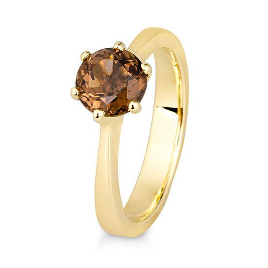 RING - E.RAUCHQUARZ – Beispielausführung: Gelbgold 585/- Gold