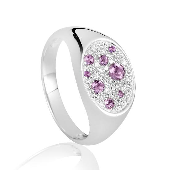 Hersteller-Originalaufnahme: RING - E.AMETHYST/Brill. 0,23 Ct. H/si; abgebildete Ausführung 41060340-24-20-1-0-48