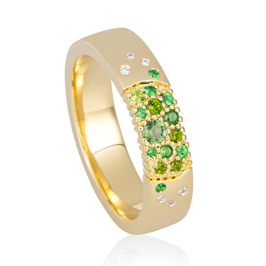 Hersteller-Originalaufnahme: RING - E.TURMALIN GRÜN/Brill. 0,031 Ct. H/si; abgebildete Ausführung 41060790-21-62-1-0-48