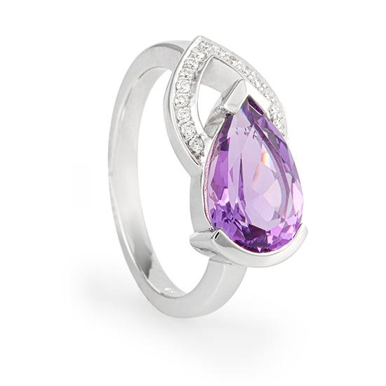 Hersteller-Originalaufnahme: RING - E.AMETHYST/Brill. 0,111 Ct. H/si; abgebildete Ausführung 41044390-24-20-1-0-48