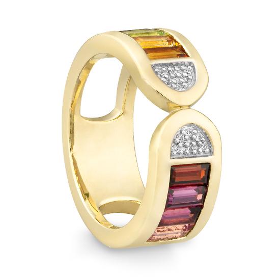Hersteller-Originalaufnahme: RING - E.RHODOLITH/E.ROSA TURMALIN/Brill. 0,06 Ct. H/si; abgebildete Ausführung 41061220-20-59-1-0-48