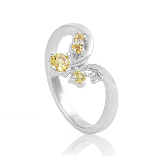 Hersteller-Originalaufnahme: RING - E. SAFIR GELB HELL/Brill. 0,02 Ct. H/si; abgebildete Ausführung 41050460-24-148-1-0-48