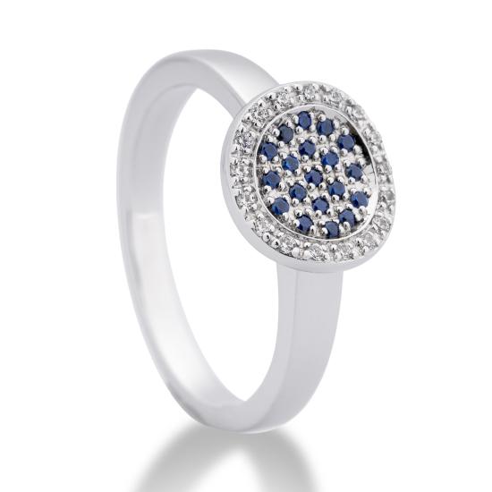 Hersteller-Originalaufnahme: RING - E. SAFIR 1. Qualität /Brill. 0,094 Ct. H/si; abgebildete Ausführung 41858020-24-139-1-0-48