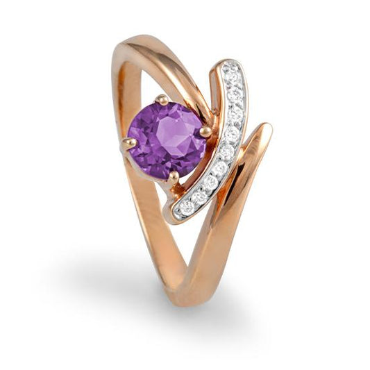 Hersteller-Originalaufnahme: RING - E.AMETHYST/Brill. 0,058 Ct. H/si; abgebildete Ausführung 41050500-35-20-1-0-48