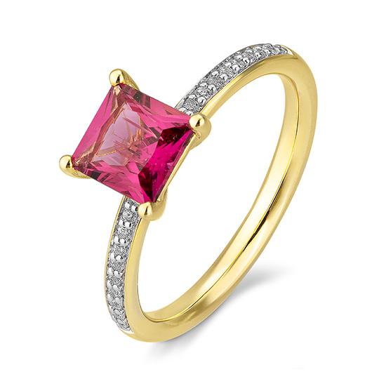 Hersteller-Originalaufnahme: RING - E.ROSA TURMALIN/Brill. 0,099 Ct. H/si; abgebildete Ausführung 41063780-20-19-1-0-48