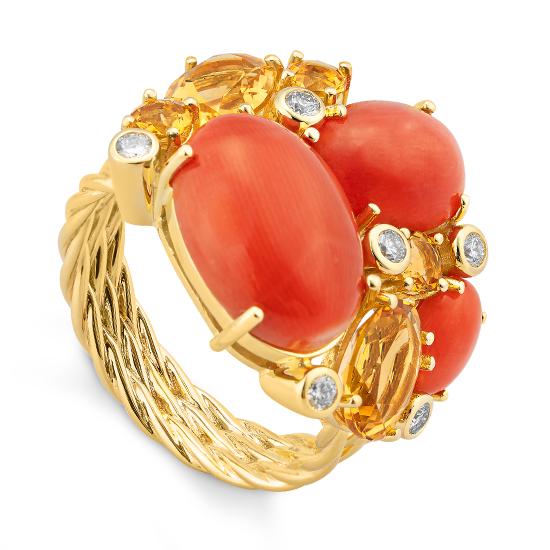 Hersteller-Originalaufnahme: RING - E.KORALLE/Brill. 0,21 Ct. H/si; abgebildete Ausführung 41062300-31-34-1-0-56