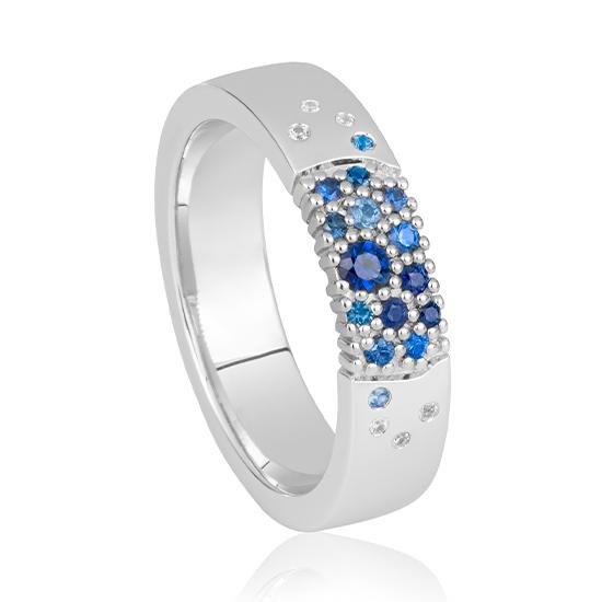 Hersteller-Originalaufnahme: RING - E.SAFIR DUNKELBLAU/Brill. 0,031 Ct. H/si; abgebildete Ausführung 41060780-24-386-1-0-48