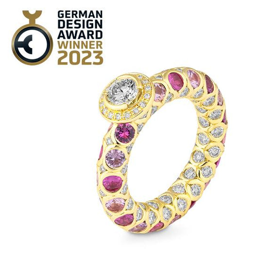 Hersteller-Originalaufnahme: RING - E.SAFIR PINK/Brillant; abgebildete Ausführung 41061270-31-450211-1-0-45