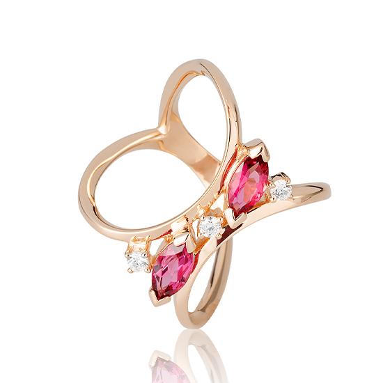 Hersteller-Originalaufnahme: RING - E.ROSA TURMALIN/Brill. 0,15 Ct. H/si; abgebildete Ausführung 41060020-25-19-1-0-48
