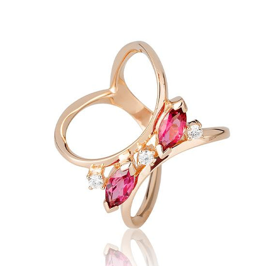 Hersteller-Originalaufnahme: RING - E.ROSA TURMALIN/Brill. 0,15 Ct. H/si; abgebildete Ausführung 41060020-25-19-1-0-48