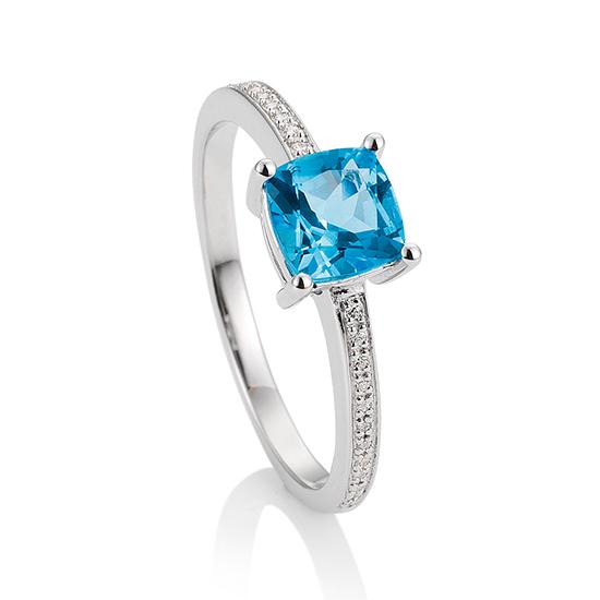 Hersteller-Originalaufnahme: RING - ED.TOP.DUNKEL (SWISS BLUE)/Brill. 0,096 Ct. H/si; abgebildete Ausführung 41057340-24-47-1-0-48