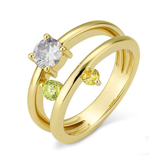 Hersteller-Originalaufnahme: RING - E.RAUCHQUARZ/E.PERIDOT/E.SAFIR GELB; abgebildete Ausführung 42034310-21-27-0-0-48