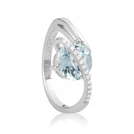 Hersteller-Originalaufnahme: RING - E.AQUA/Brill. 0,091 Ct. H/si; abgebildete Ausführung 41041820-24-21-1-0-48