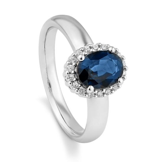 Hersteller-Originalaufnahme: RING - E.SAFIR/BRILL. 0,135 Ct. H/si; abgebildete Ausführung 41062130-24-29-1-0-48