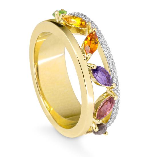 Hersteller-Originalaufnahme: RING - E.RAUCHQUARZ/Brill. 0,169 Ct. H/si; abgebildete Ausführung 41060950-20-27-1-0-48