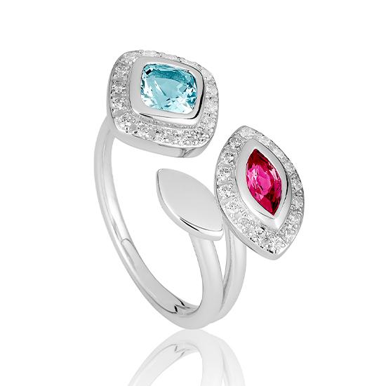 Hersteller-Originalaufnahme: RING - ED.TOP.HELL/E.ROSA TURMALIN/Brill. 0,24 Ct. H/si; abgebildete Ausführung 41060060-24-39-1-0-48