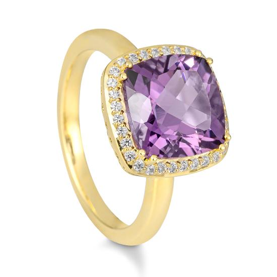 Hersteller-Originalaufnahme: RING - E.AMETHYST/Brill. 0,208 Ct. H/si; abgebildete Ausführung 41060440-21-20-1-0-48