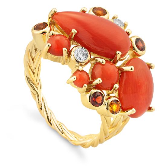 Hersteller-Originalaufnahme: RING - E.KORALLE/Brill. 0,11 Ct. H/si; abgebildete Ausführung 41062290-31-34-1-0-54