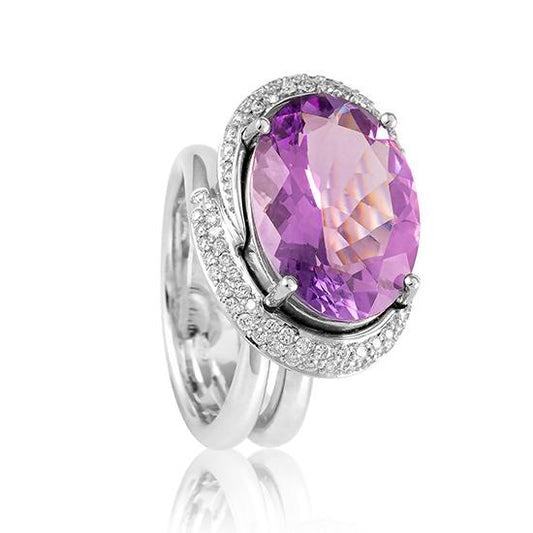 Hersteller-Originalaufnahme: RING - E.AMETHYST/Brill. 0,381 Ct. H/si; abgebildete Ausführung 41051380-24-20-1-0-48
