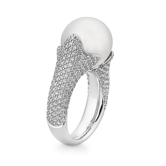 Hersteller-Originalaufnahme: RING - SÜDSEE-PERLE-ZP/Brill. 2,192 Ct. G/if; abgebildete Ausführung 41038320-4P-6-8-0-48