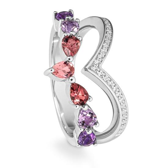 Hersteller-Originalaufnahme: RING - E.ROSA TURMALIN/Brill. 0,138 Ct. H/si; abgebildete Ausführung 41060970-24-19-1-0-48