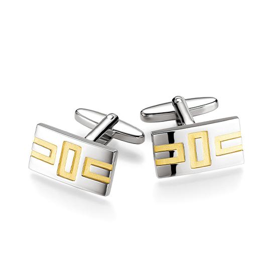 Manschettenknöpfe 84000650 – Beispielausführung: Zweifarbig (Gelb/Weiß) 925/- Silber