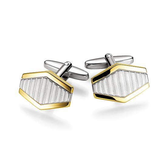 Manschettenknöpfe 84000690 – Beispielausführung: Zweifarbig (Gelb/Weiß) 925/- Silber