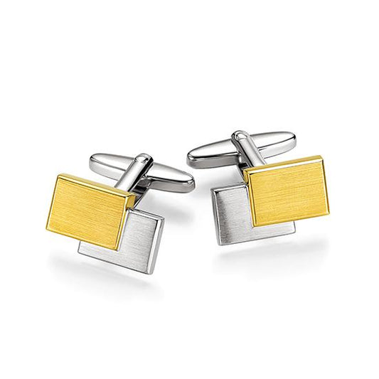 Manschettenknöpfe 84000730 – Beispielausführung: Zweifarbig (Gelb/Weiß) 585/- Gold