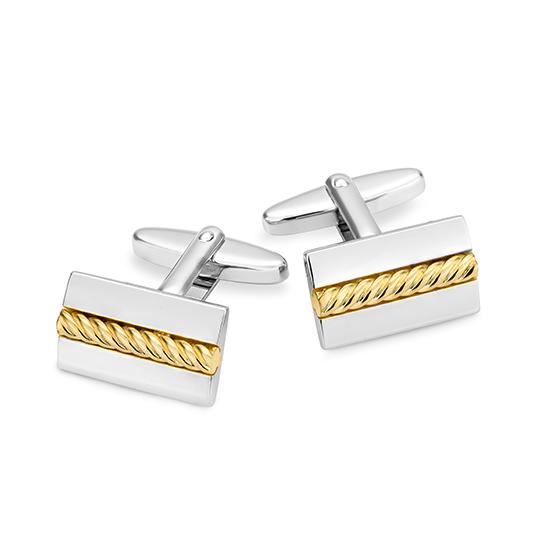 Manschettenknöpfe 84000830 – Beispielausführung: Zweifarbig (Gelb/Weiß) 925/- Silber