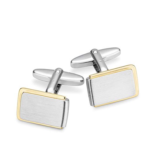 Manschettenknöpfe 84000890 – Beispielausführung: Zweifarbig (Gelb/Weiß) 925/- Silber