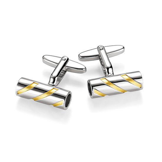 Manschettenknöpfe 84000700 – Beispielausführung: Zweifarbig (Gelb/Weiß) 585/- Gold